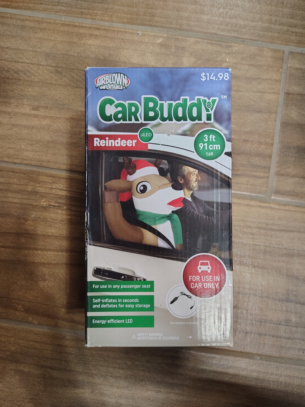 Reindeer Inflatable Headrest Toy - Green Scarf